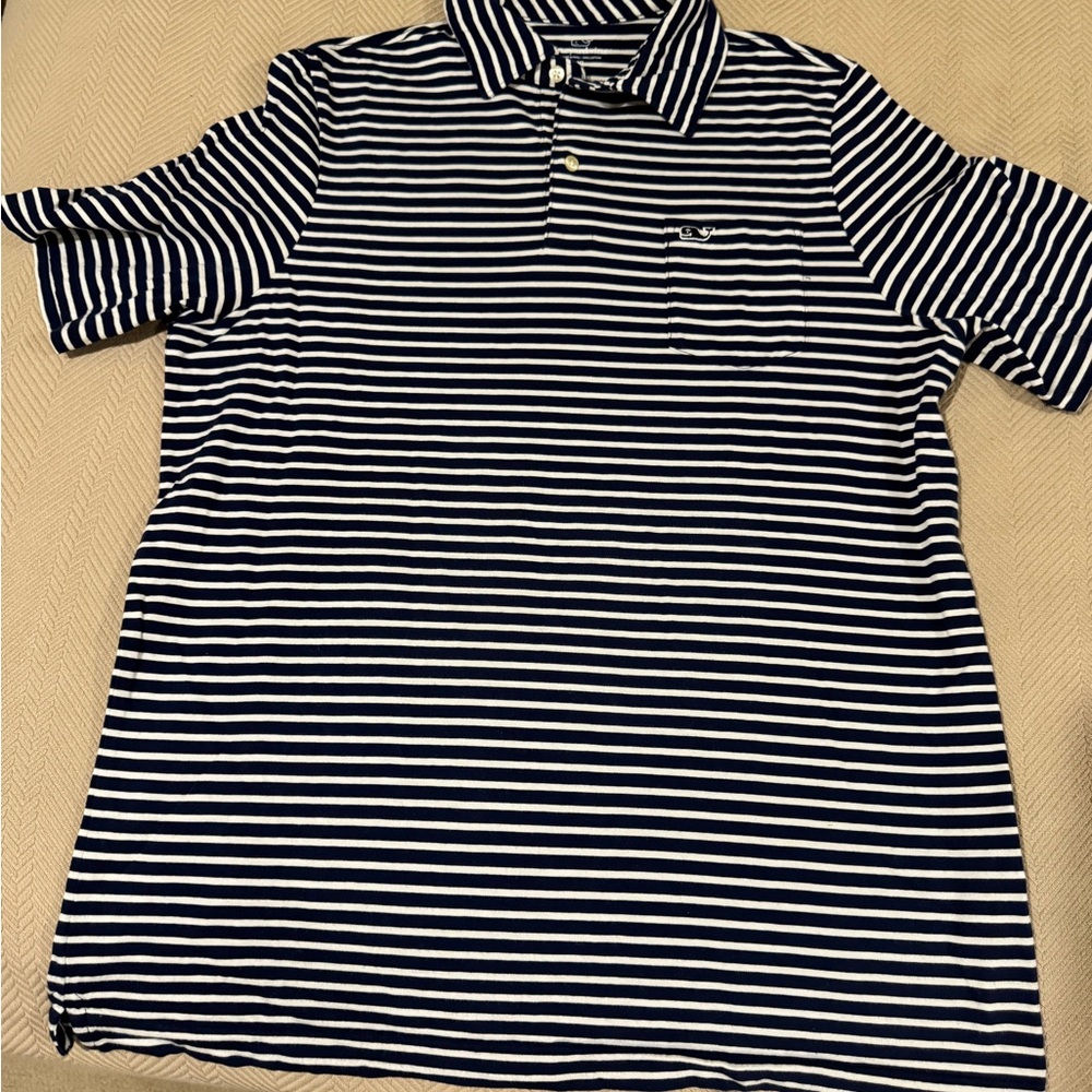 Vineyard Vines Classic Blue and White Polo